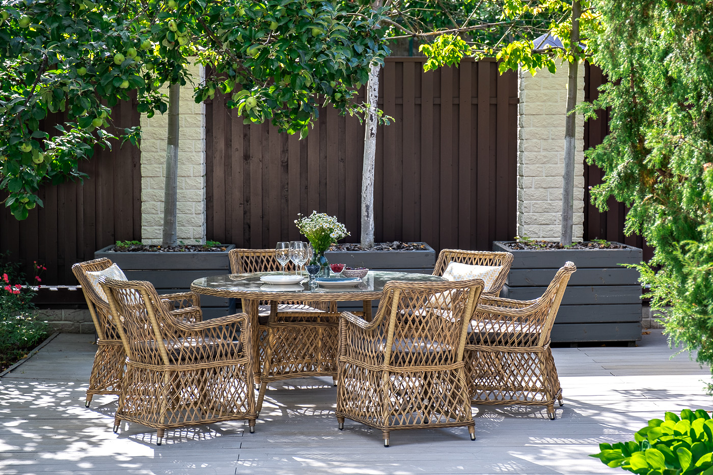 "Латтини" плетеное кресло из искусственного ротанга, цвет соломенный