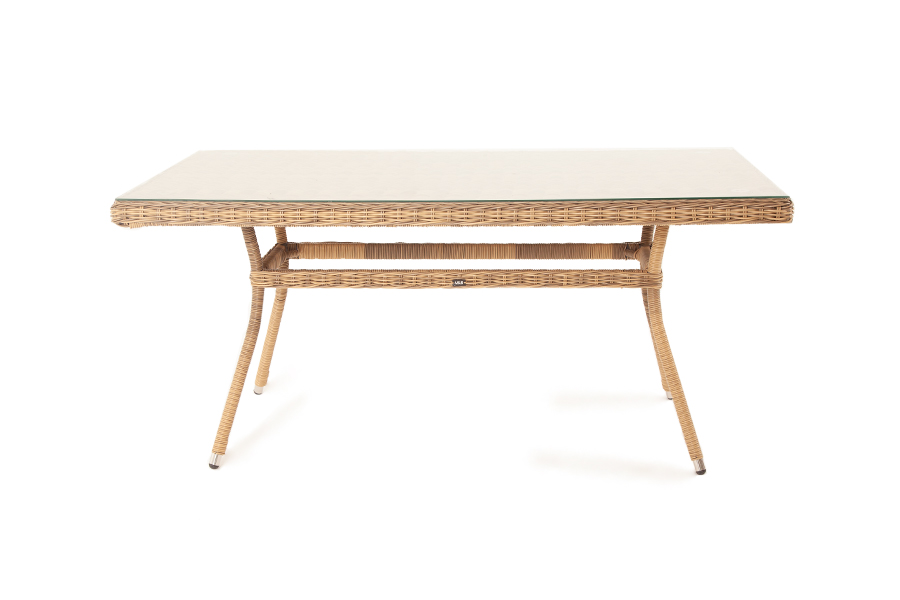 "Латтини" плетеный стол из искусственного ротанга 160х90см, цвет соломенный
