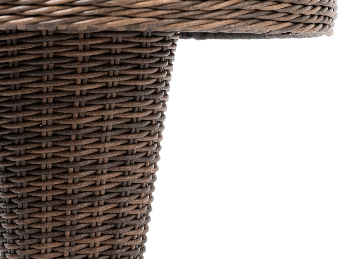 "Леванс" стол круглый из искусственного ротанга, цвет коричневый