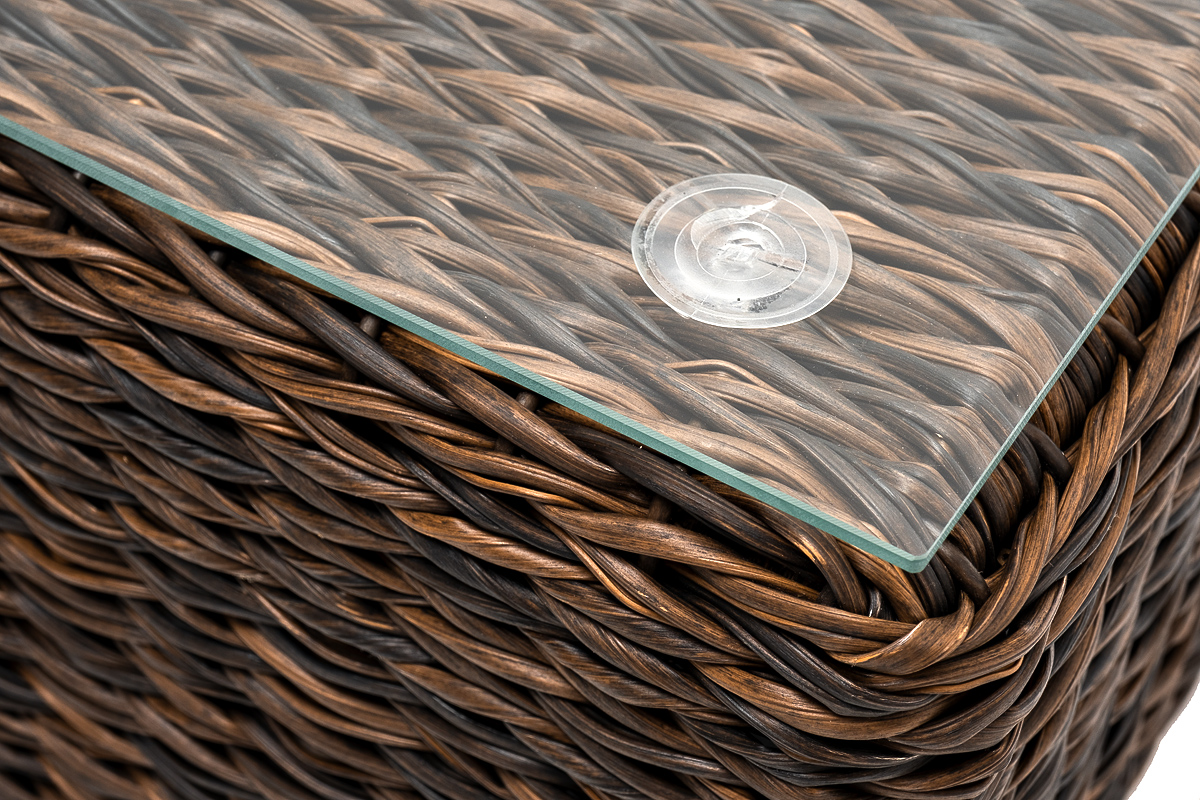 "Лунджи" журнальный столик плетеный (гиацинт), цвет коричневый