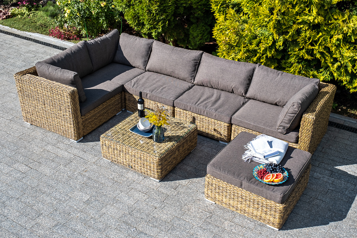 "Лунджи" журнальный столик плетеный (гиацинт), цвет соломенный