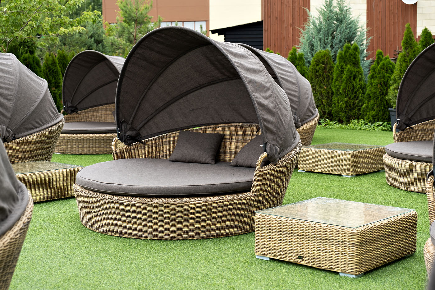 "Лунджи" журнальный столик плетеный, цвет соломенный