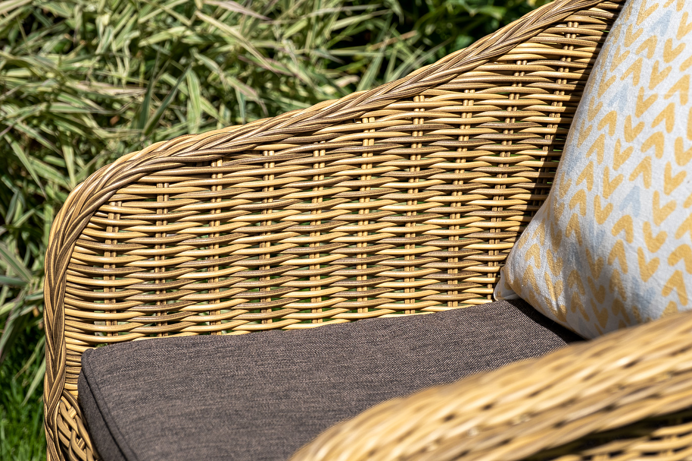 "Равенна" лаунж-зона из искусственного ротанга, цвет соломенный