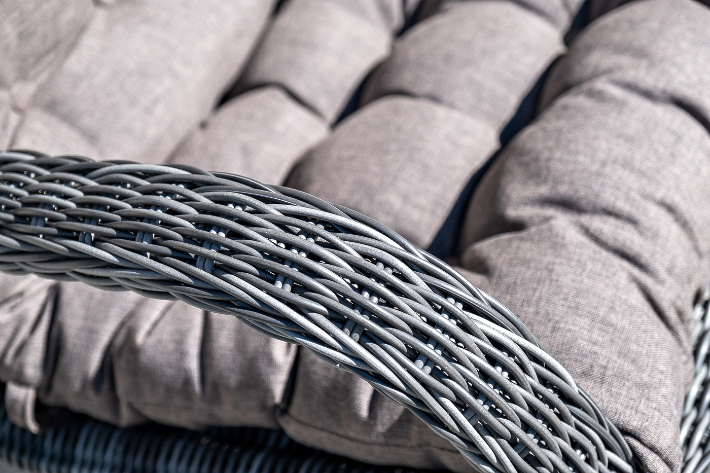 "Таррагона" кресло плетеное с подушками, цвет графит