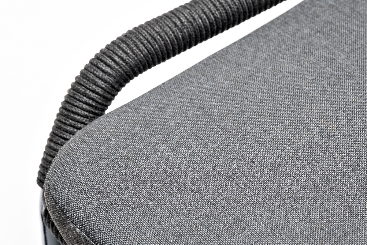 "Венецио" обеденная группа на 6 персон со стульями "Миленто", каркас темно-серый, роуп темно-серый